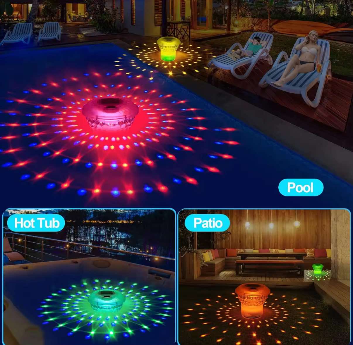 Solar Pool Floater with LED Lights